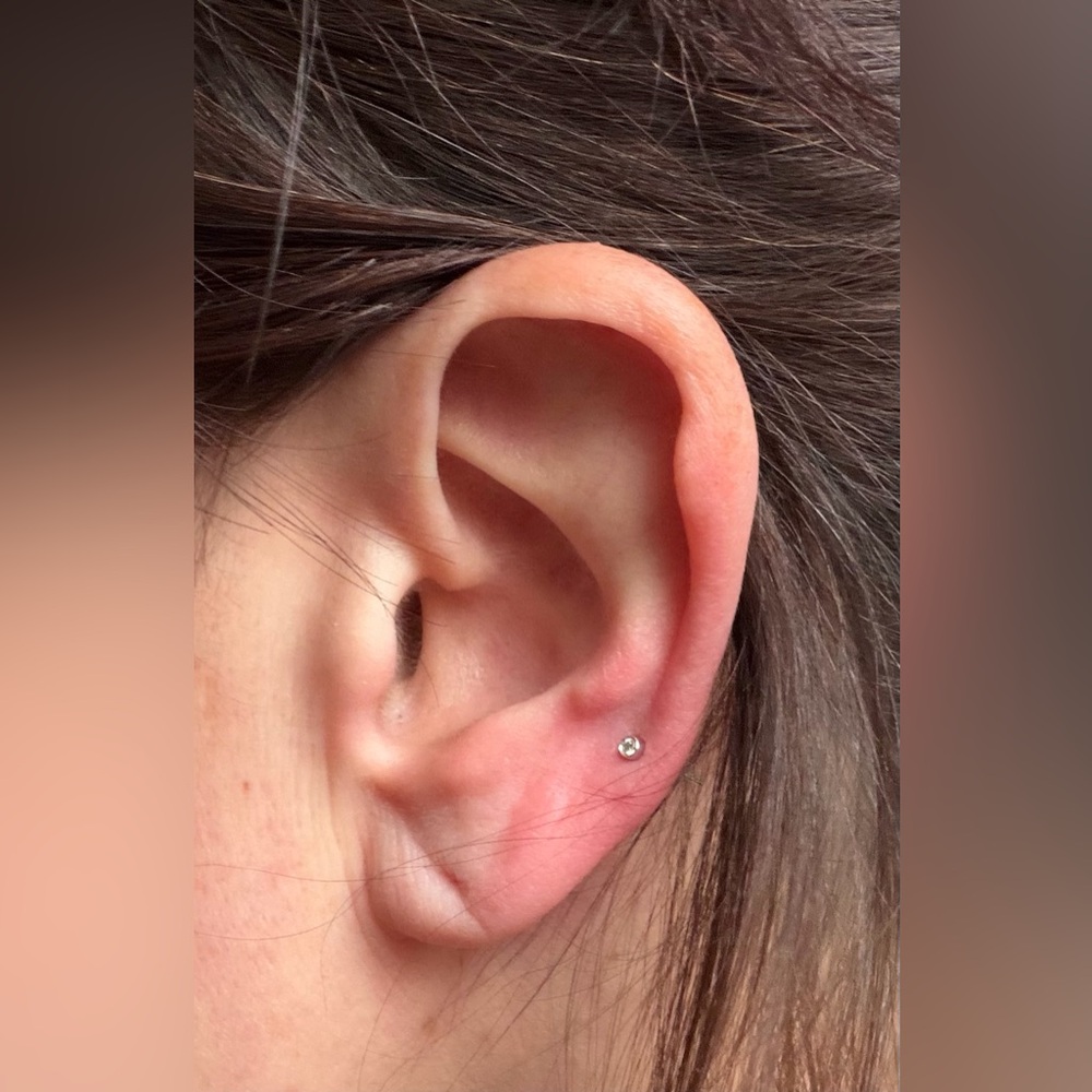 Mejuri Single Tiny Diamond Stud in White Gold